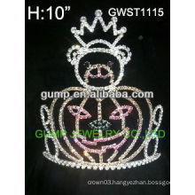 Large cheap Holiday pumpkin queen pageant custom rhinestone crown tiara -GWST1115